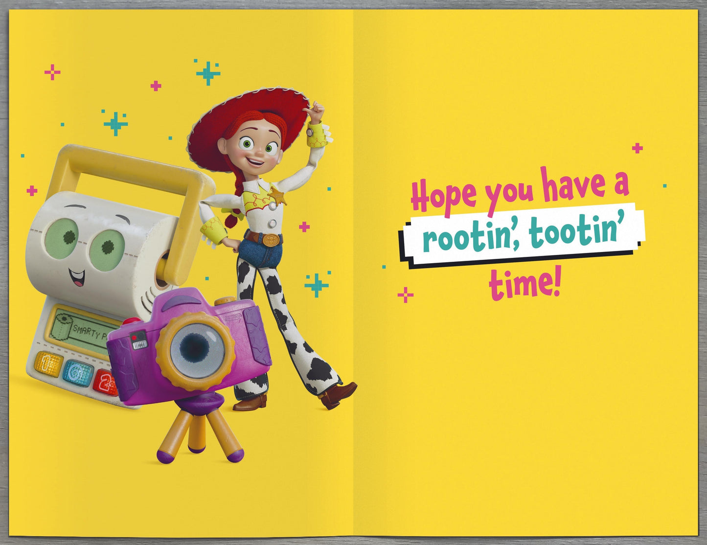 Made To Be Treasured Toy Story birthday card for daughter featuring Jessie and the message Hope you have a rootin' tootin' time!