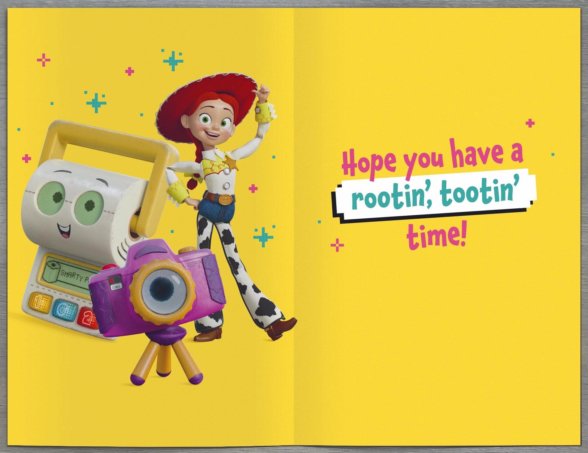 Made To Be Treasured Toy Story birthday card for daughter featuring Jessie and the message Hope you have a rootin' tootin' time!