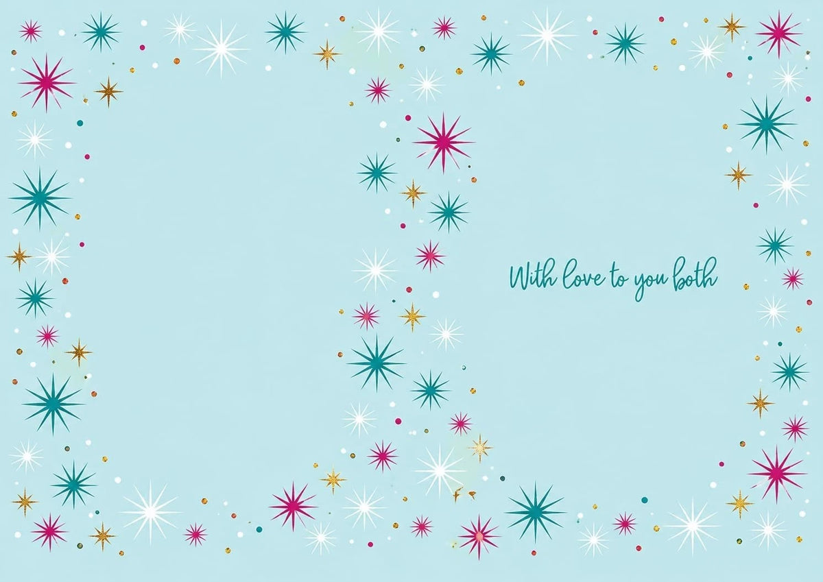 Inside of Otter House Sister and Brother-in-law Christmas card with message With love to you both