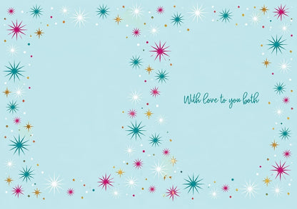 Inside of Otter House Sister and Brother-in-law Christmas card with message With love to you both