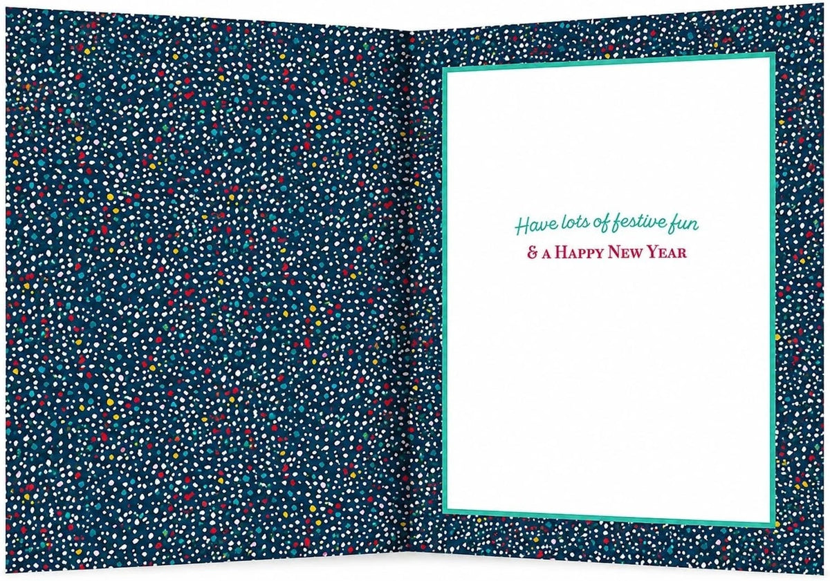 Inside of Otter House Son Christmas card reading Have lots of festive fun and a Happy New Year