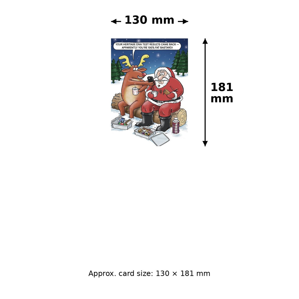 Paperlink Santa DNA test funny Christmas card size 130 x 181mm