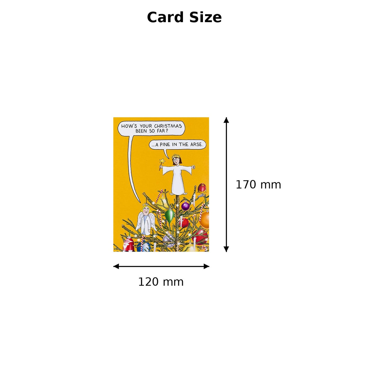 Paperlink Pine in the Arse Christmas card size 120 x 170mm