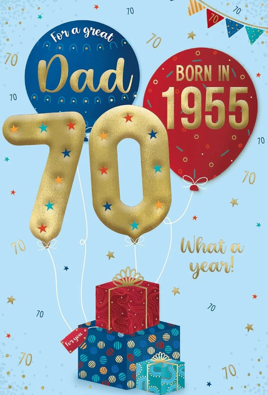 This IC&G Code 75 70th Birthday Card Born in 1955 - Tri-Fold Nostalgic Facts Card is a Greeting & Note Cards priced at £ 3.39 from Made To Be Treasured range. Produced by ICG for excellent quality