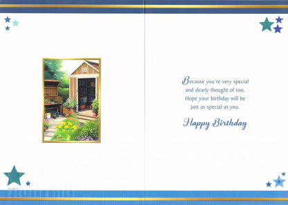 Inside verse of Sensations Special Dad birthday card reading Because you're very special and dearly thought of too, 13 x 19cm