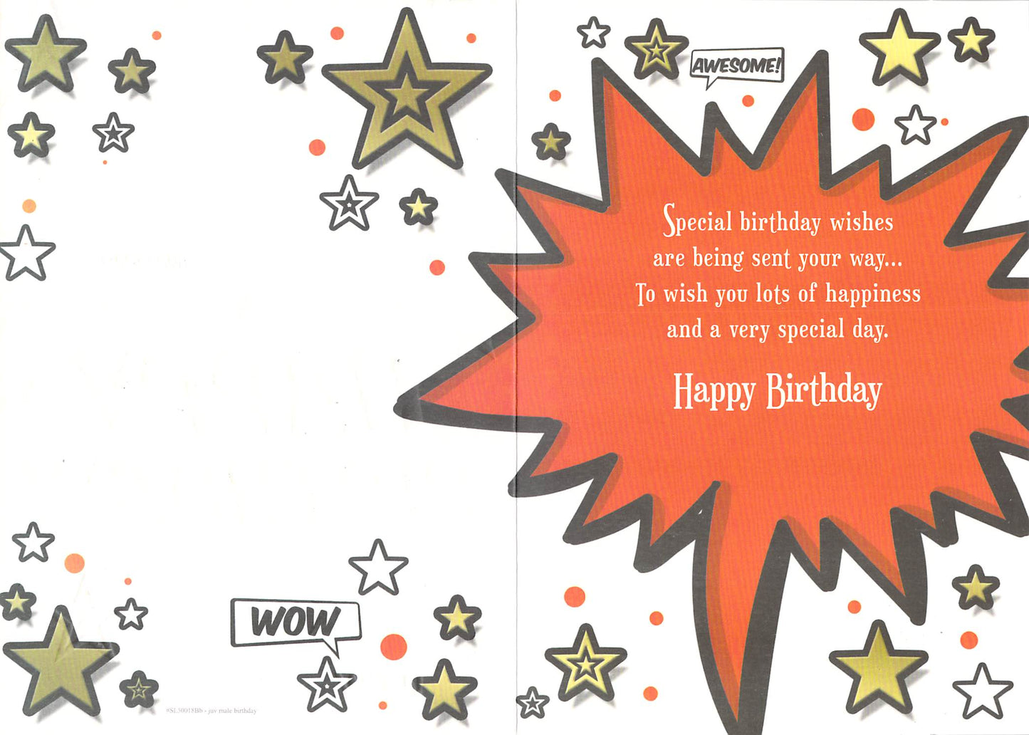 Great-Grandson Birthday Card – Comic Style Design with Gold Foil