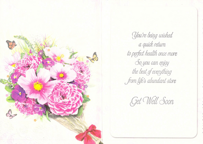 GREETING CARD - GET WELL- FREE POSTAGE H2-4