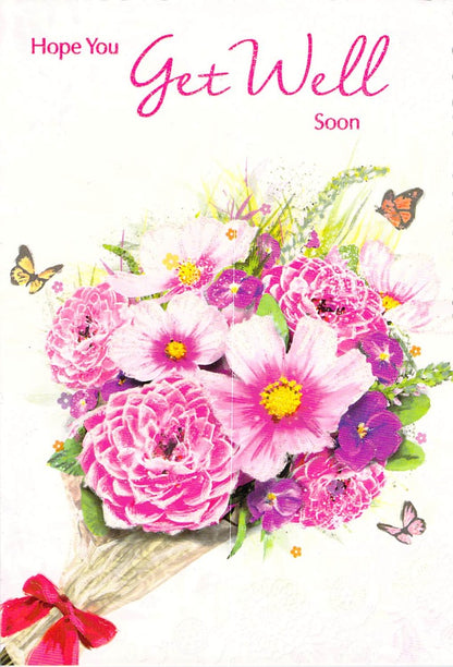 GREETING CARD - GET WELL- FREE POSTAGE H2-4