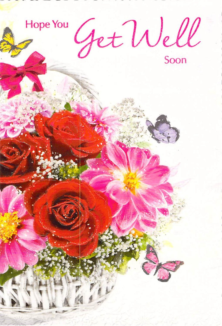 GREETING CARD - GET WELL- FREE POSTAGE H2-5