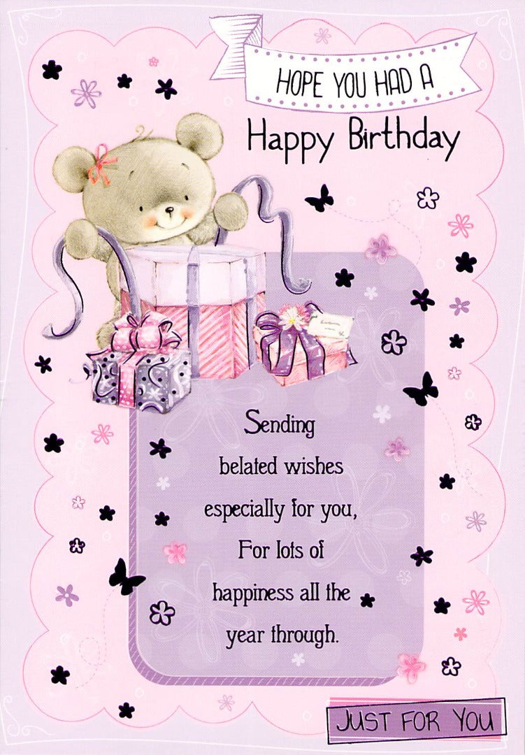 Belated Birthday -  Greeting Card - Multi Buy