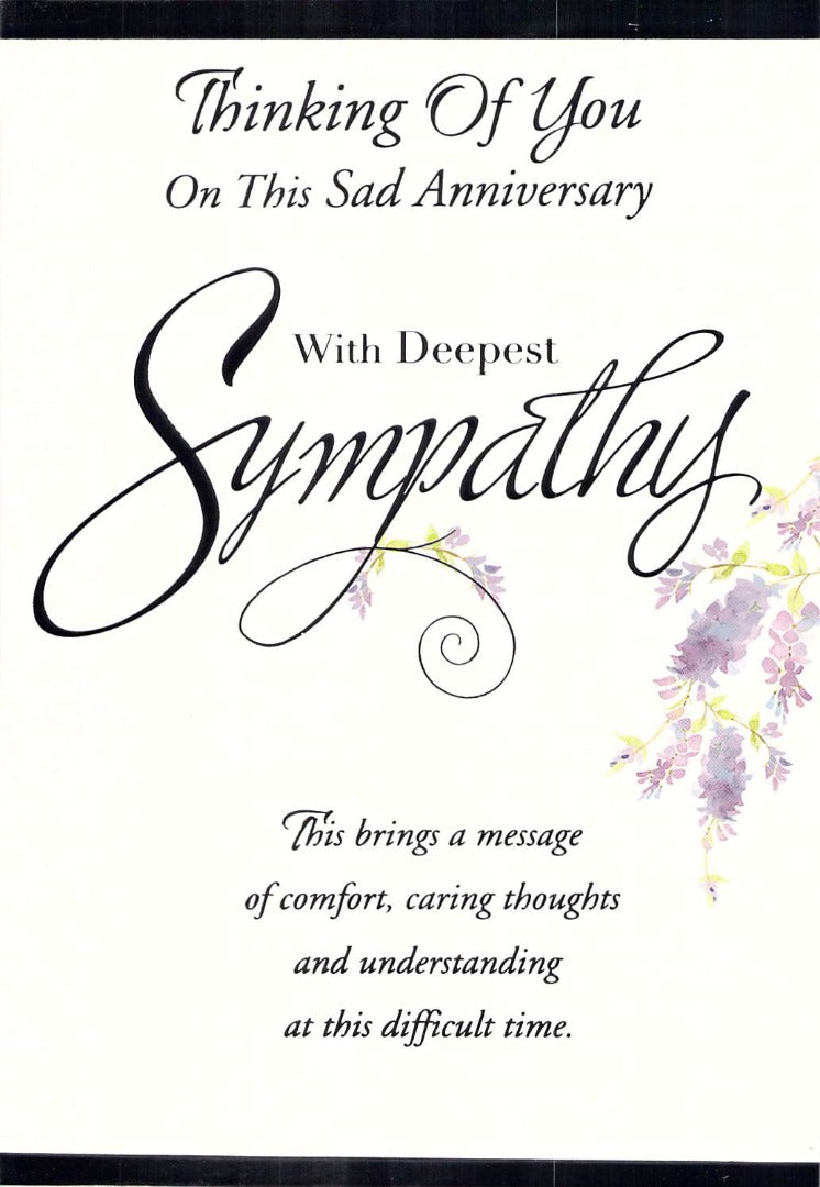 Sympathy Anniversary - Greeting Card - Multi Buy - Free P&P