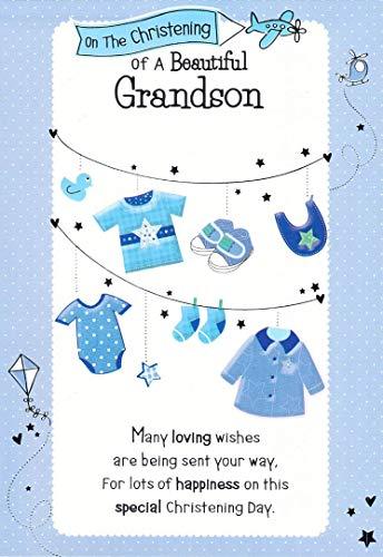 Grandson (Christening) - Greeting Card - Multi Buy - Free P&P