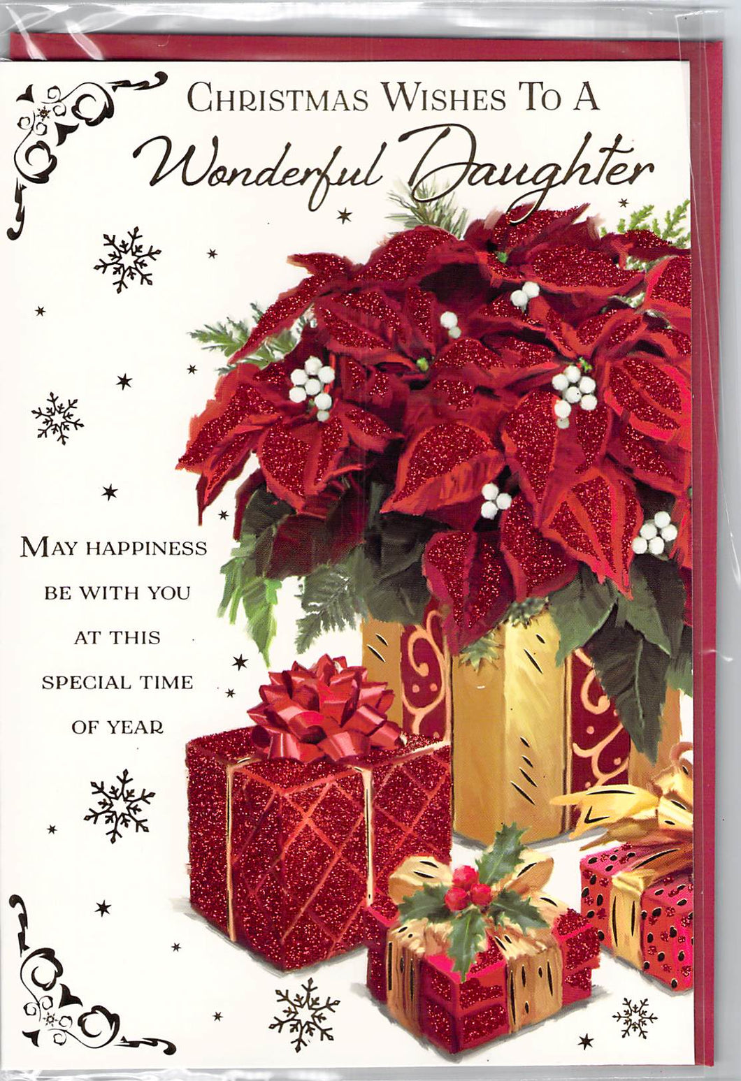 Christmas - Daughter - Flowers - Greeting Card