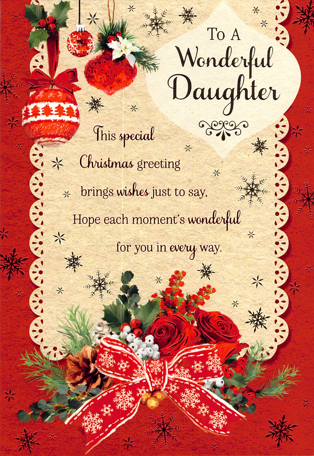 Christmas Daughter - Greeting Card - Multi Buy Discount - Free P&P