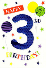 Load image into Gallery viewer, 3rd Birthday - Age 3 - Greeting Card - Multi Buy Discount.
