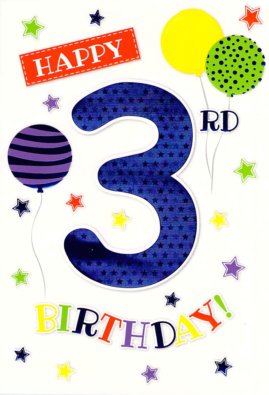 3rd Birthday - Age 3 - Greeting Card - Multi Buy Discount.