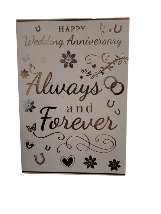 This Wedding Anniversary Card - Your Anniversary - Always & Forever - Silver & Gold - Free Postage is a priced at £ 1.99 from Made To Be Treasured range. Produced by Made To Be Treasured for excellent quality