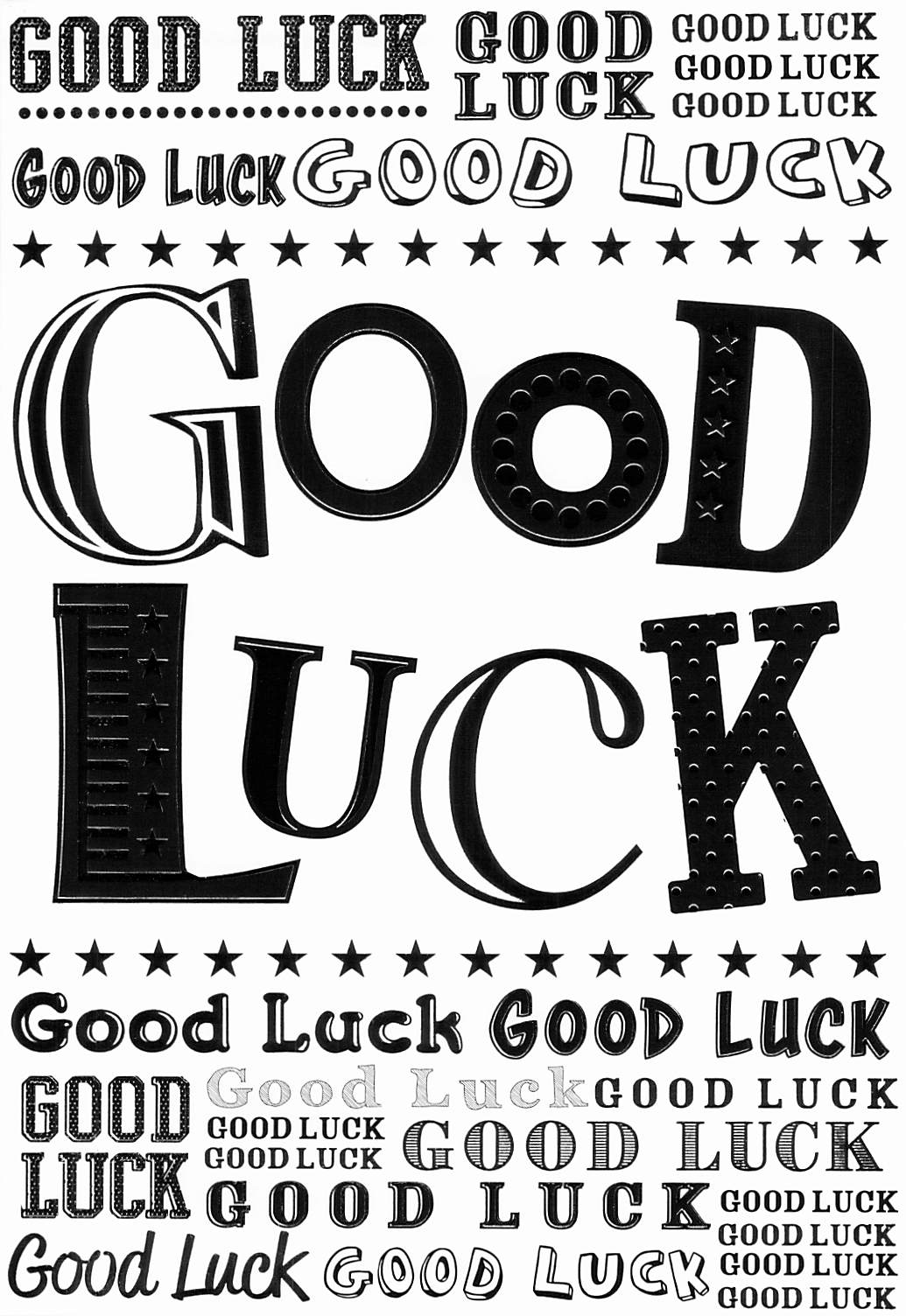 Good Luck (Gold) - Greeting Card - Multi Buy - Free P&P