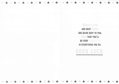 Good Luck (silver) - Greeting Card - Multi Buy - Free P&P