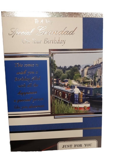 Birthday - Grandad - Canal - Greeting Card - Free Postage