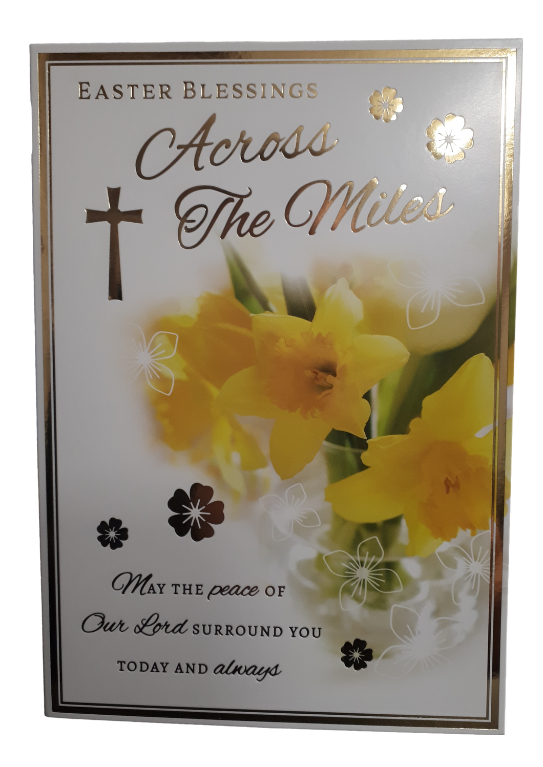 Across The Miles - Easter Greeting Card - Easter Blessings - Gold Foil - Free Postage