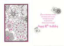 Load image into Gallery viewer, 12th Birthday - Age 12 - Flowers - Greeting Card - Multi Buy

