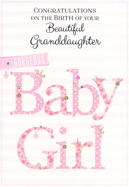 Birth (Granddaughter) - Greeting Card - Multi Buy - Free P&P