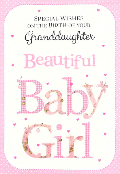 Birth (Granddaughter) - Greeting Card - Multi Buy - Free P&P