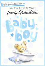 Load image into Gallery viewer, Birth (Grandson) - Greeting Card - Multi Buy - Free P&amp;P
