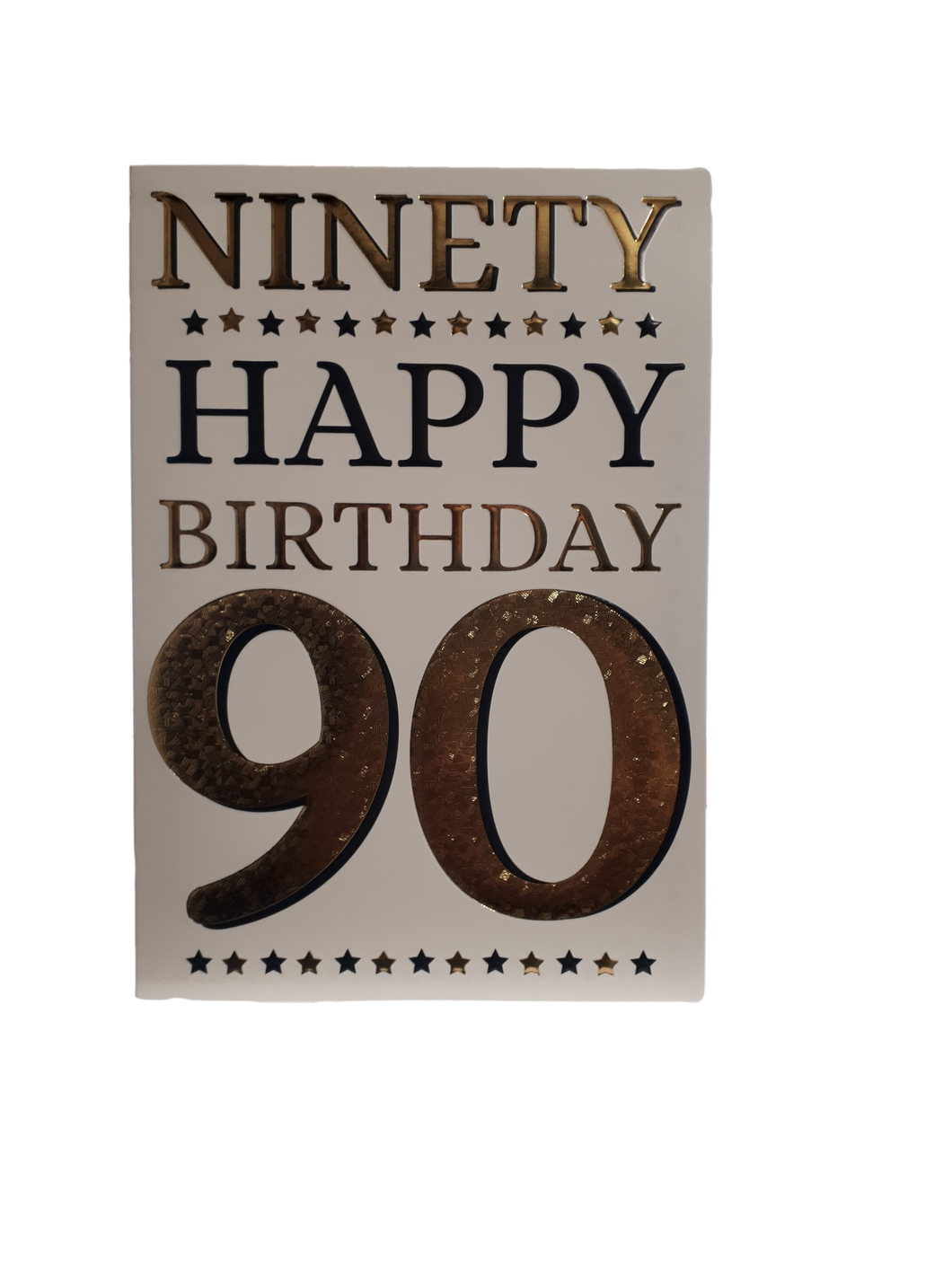 Age 90 - 90th Birthday - Greeting Card - Gold / Black - Free Postage