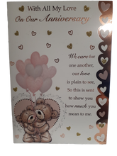 Load image into Gallery viewer, Anniversary - Our Anniversary - Gold Foil / Bears - Greeting Card
