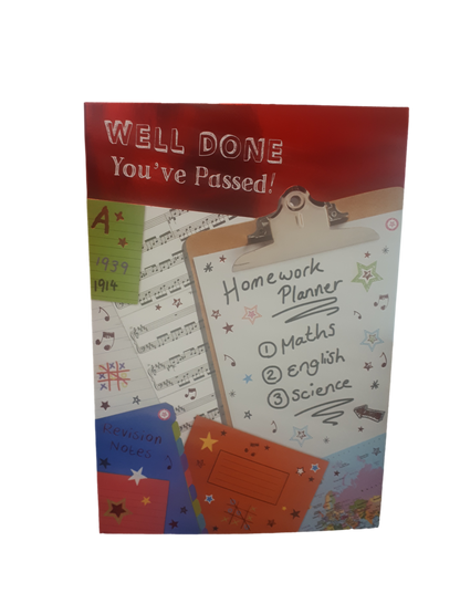 Well Done - Exam Results - Maths / English / Science - Greeting Card - Free Postage