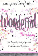 Load image into Gallery viewer, Birthday - Girlfriend - Flowers &amp; Butterflies - Greeting Card
