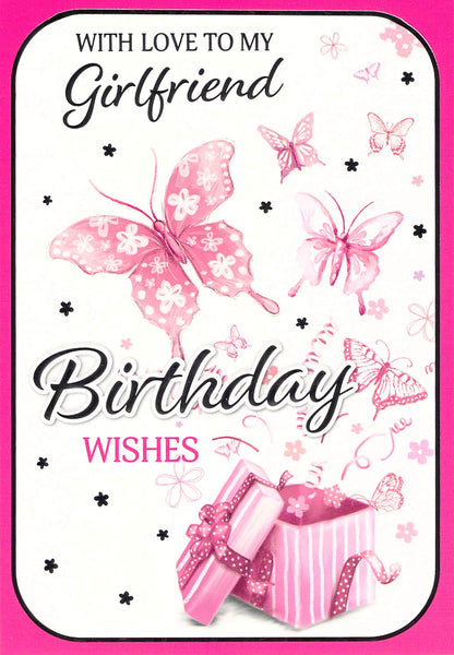 This Birthday - Girlfriend - Pink Butterflies - Greeting Card is a Greeting Card priced at £ 1.69 from Made To Be Treasured range. Produced by n/a for excellent quality