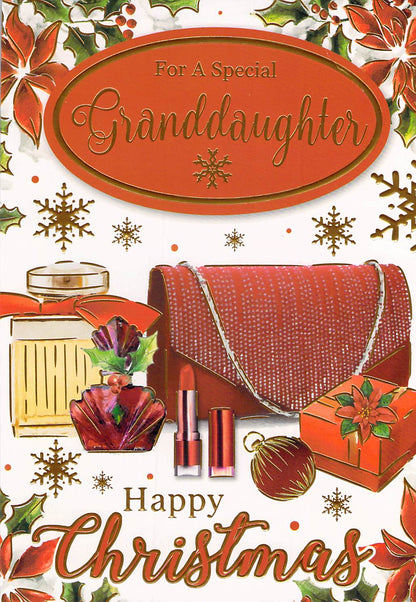 Christmas - Granddaughter - Handbag lipstick - Greeting Card - Multi Buy Discount