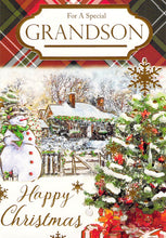 Load image into Gallery viewer, Christmas - Grandson - Snowy scene - Greeting Card - Multi Buy Discount
