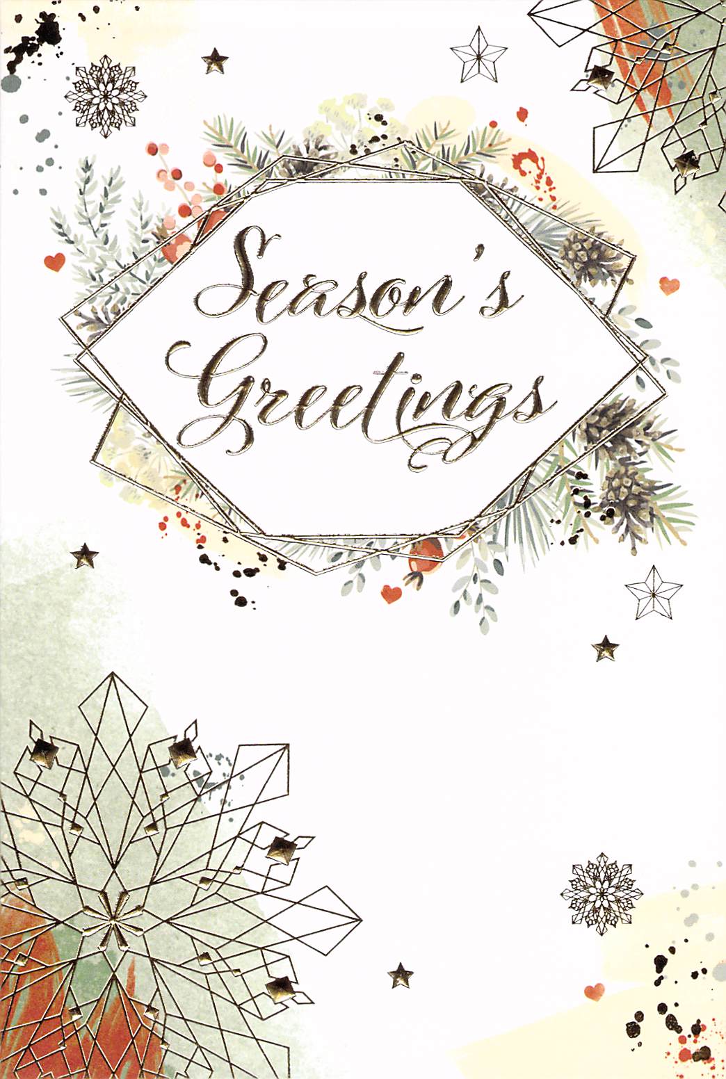 Christmas - Genral - Floral - Unwrapped - Greeting Card - Multi Buy Discount