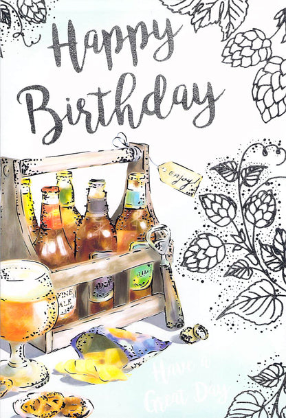 Birthday - Beer - Unwrapped - Greeting Card - Multi Buy Discount