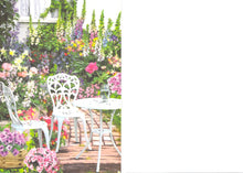 Load image into Gallery viewer, Patio set with vase left blank on right hand side for your message
