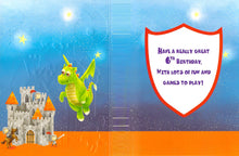 Load image into Gallery viewer, Age 6 - 6th Birthday Card - Dragons / Castles - Greeting Card - Free Postage

