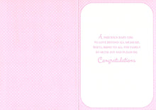 Load image into Gallery viewer, Birth Of Baby Daughter - Greeting Card - Pink / Glitter - Free Postage
