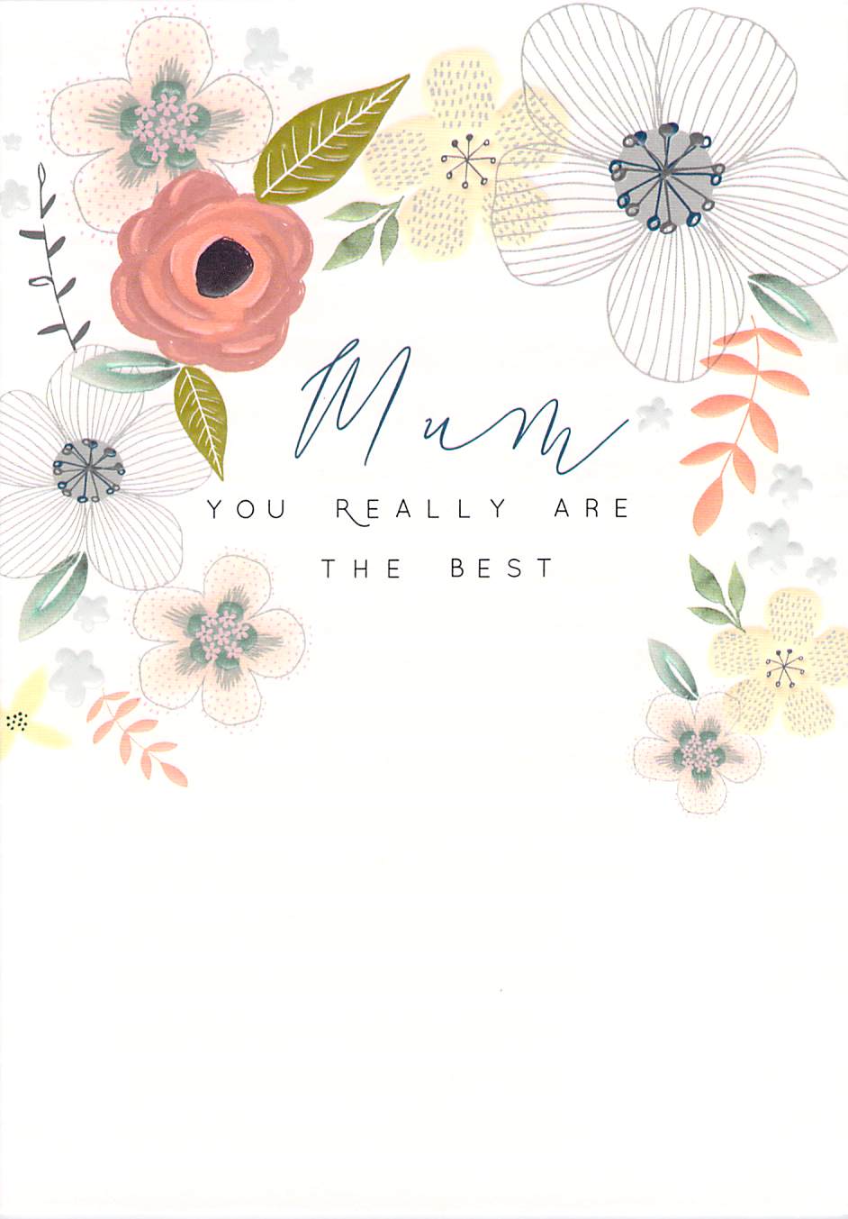 Mothers Day Greeting Card - Mum - Floral- Free Postage