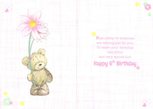 Load image into Gallery viewer, 6th Birthday - Age 6 - Greeting Card - Multi Buy Discount - Bear / Heart

