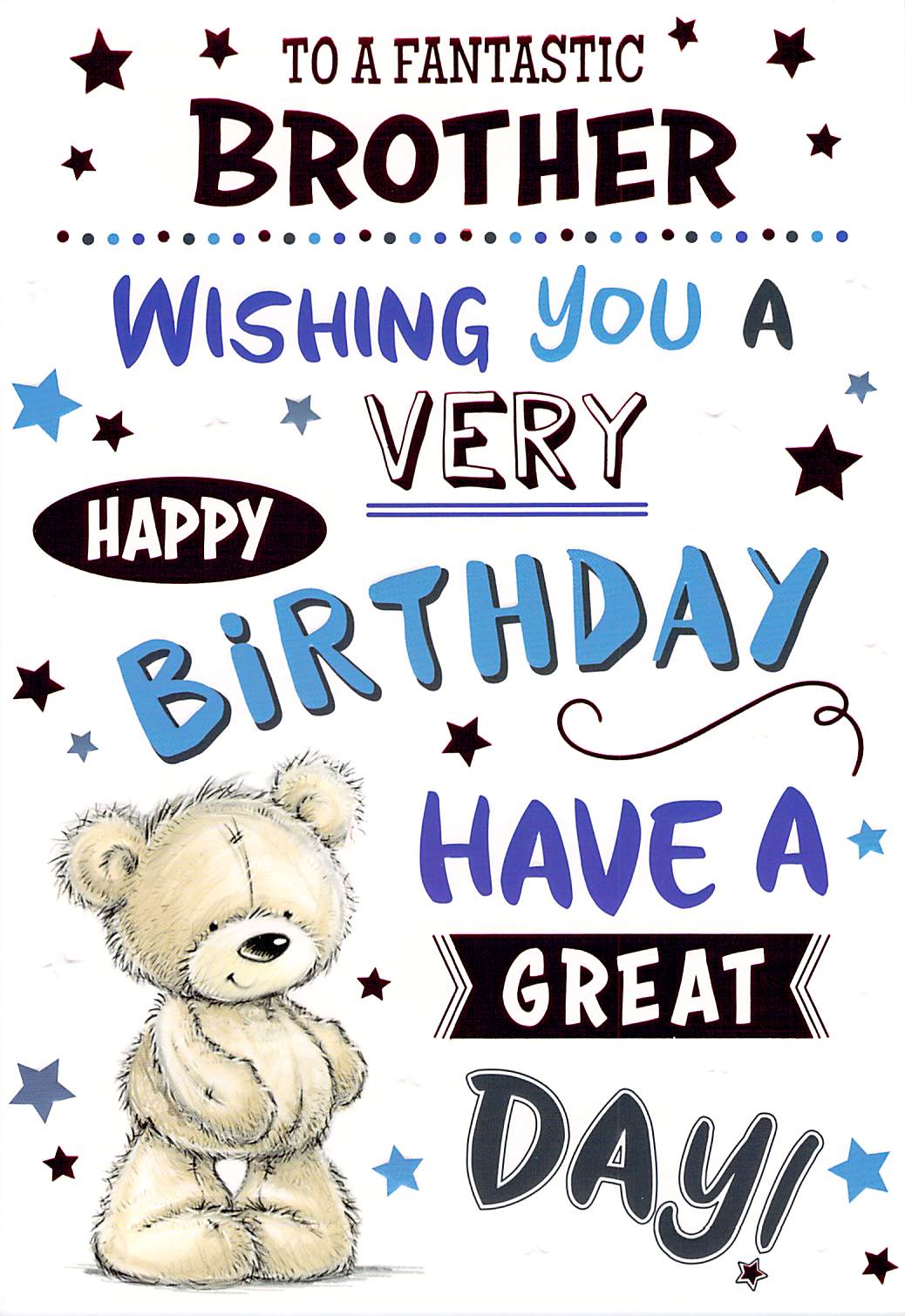Brother - Birthday - Greeting Card - Great Day - Free Postage