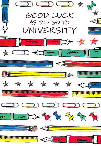 Good Luck As You Go To University - Stationary - Greeting Card - Free Postage