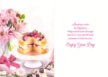 Load image into Gallery viewer, Age 40 - 40th Birthday - Greeting Card - Cake / Flowers
