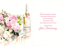 Load image into Gallery viewer, Silver Anniversary - Greeting Card - Roses / Champagne
