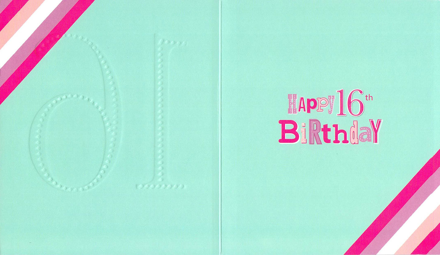 Age 16 - 16th Birthday - Foil Burst - Greeting Card - Multibuy Discount