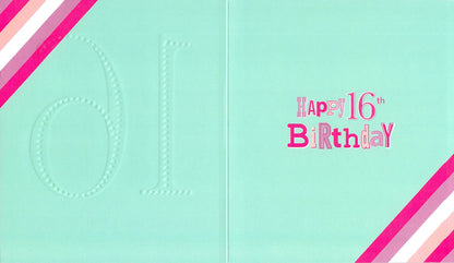 Age 16 - 16th Birthday - Foil Burst - Greeting Card - Multibuy Discount