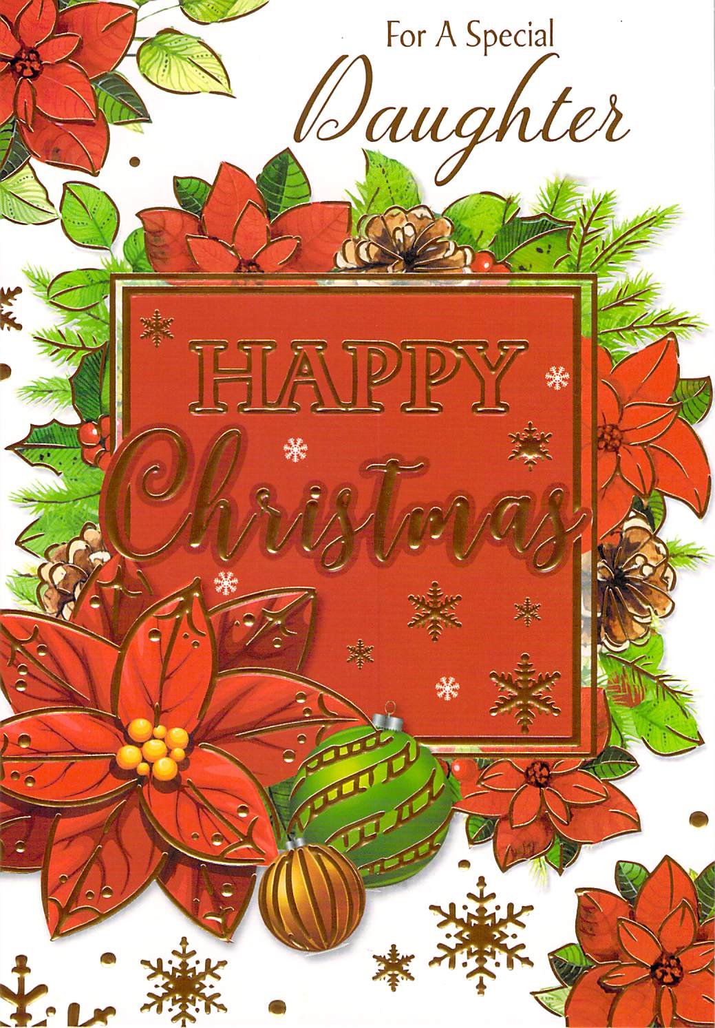 Christmas - Daughter - Floral- Greeting Card  - Multi Buy Discount